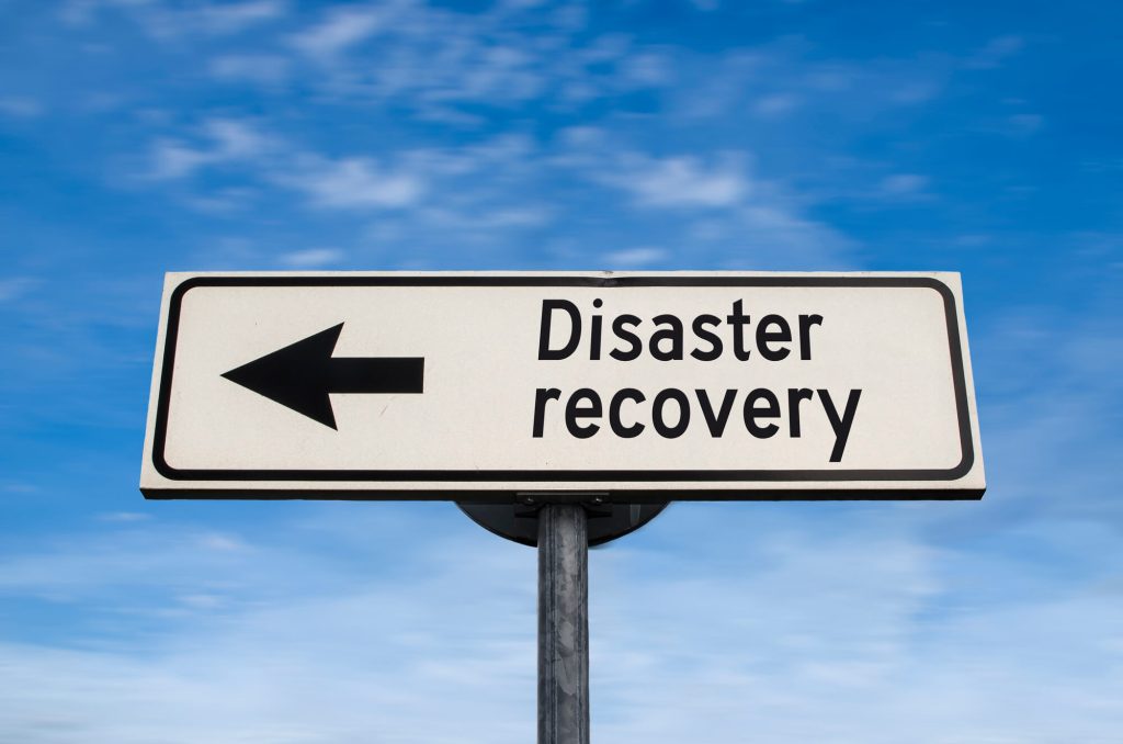 Concept of a corporate Moving Company aiding in disaster recovery