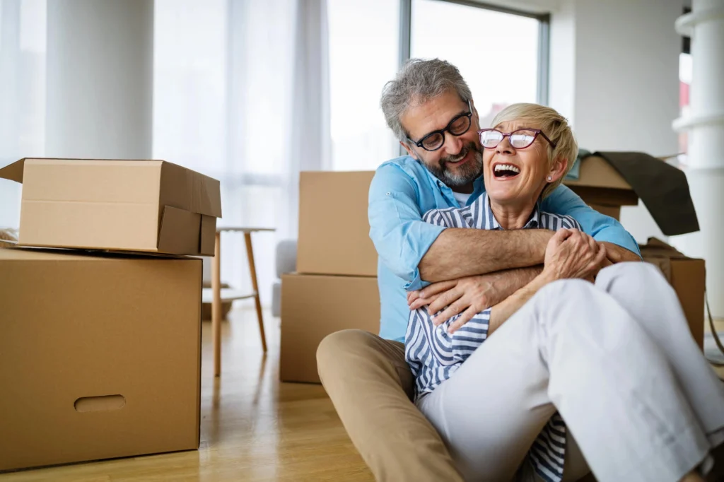 happy couple after hiring Residential Moving Companies