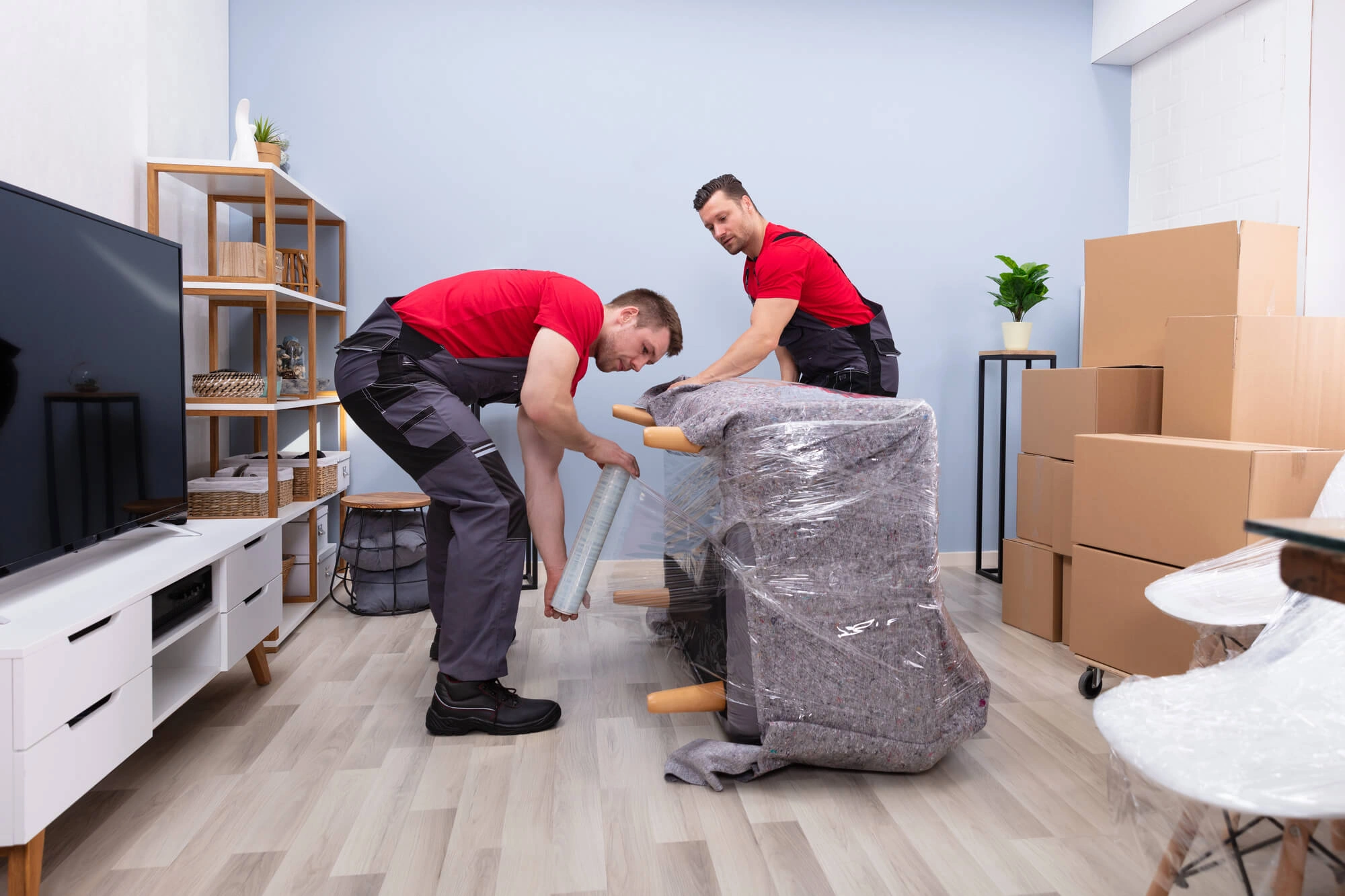 packing a sofa by professional moving company chesterfield mo