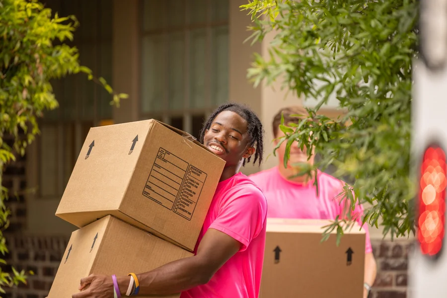 pink-zebra-movers-carrying-moving-boxes-sugar-land-tx-moving-companies
